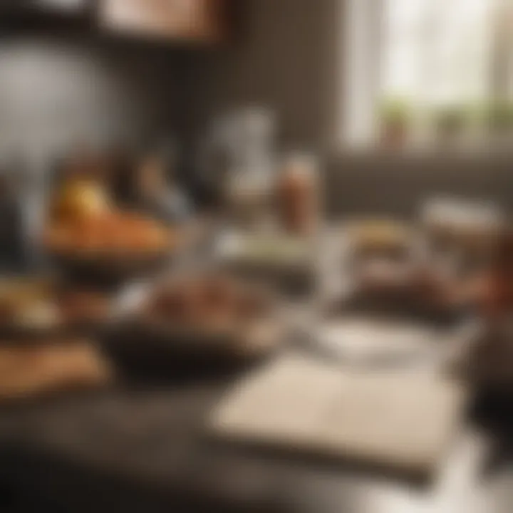 A well-organized meal plan displayed on a kitchen counter