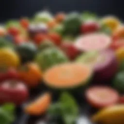 Colorful array of fresh fruits and vegetables