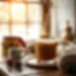 Cozy scene of a warm beverage to soothe a sore throat