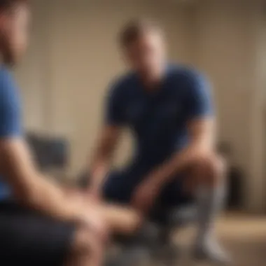 Consultation for Knee Pain Treatment A healthcare professional discussing treatment options with a patient
