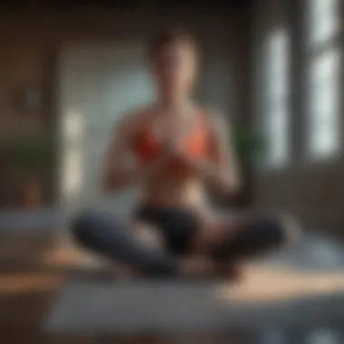 Gentle Yoga Practice for Recovery An individual practicing gentle yoga, illustrating lifestyle changes that support recovery from illness