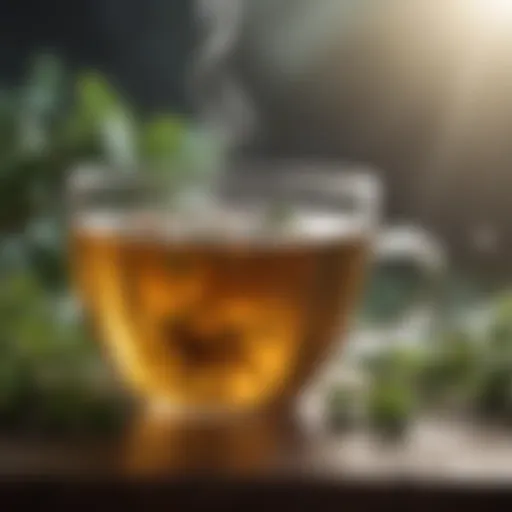 A serene herbal tea infusion representing natural remedies for cold relief
