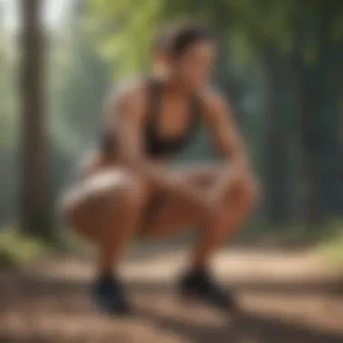 Fit individual performing squats outdoors