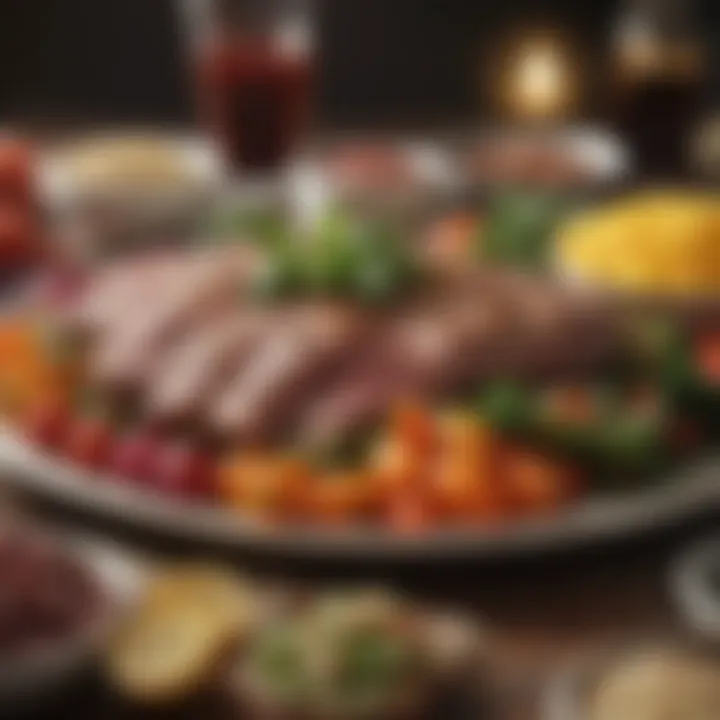 A close-up of a balanced meal showcasing lean meats, quinoa, and colorful vegetables.