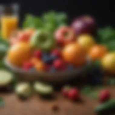 Colorful assortment of fresh fruits and vegetables