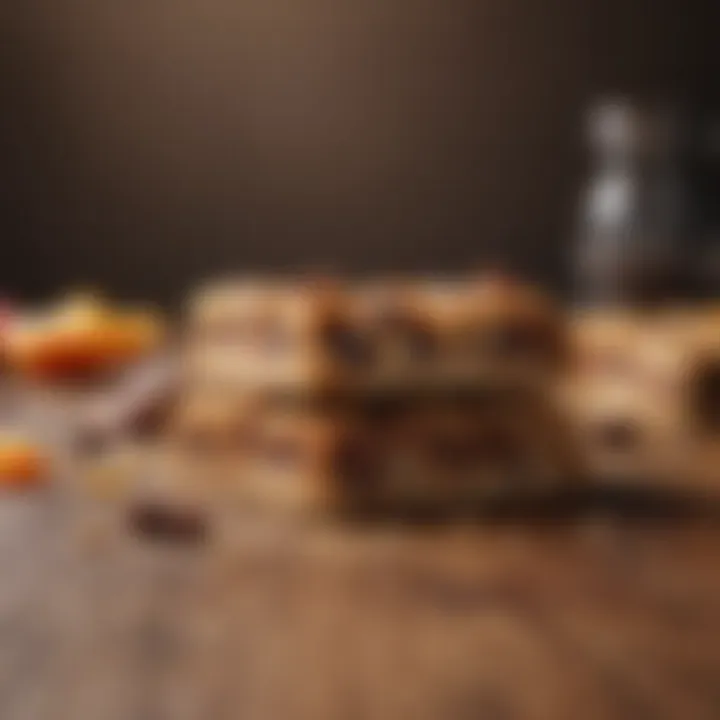 An array of homemade energy bars made from natural ingredients.