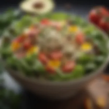 Nutrient-Rich Salad Bowl A close-up of a vibrant salad bowl filled with nutrient-rich ingredients.