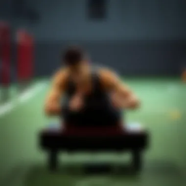 Sled Pushing Technique An athlete demonstrating sled pushing technique