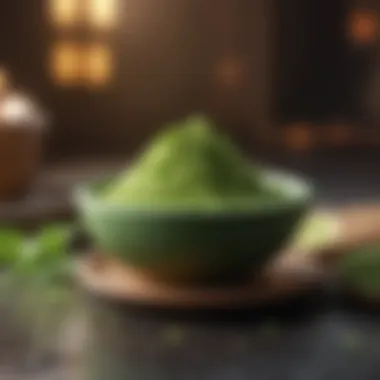 Nutritional benefits of matcha illustrated with graphics