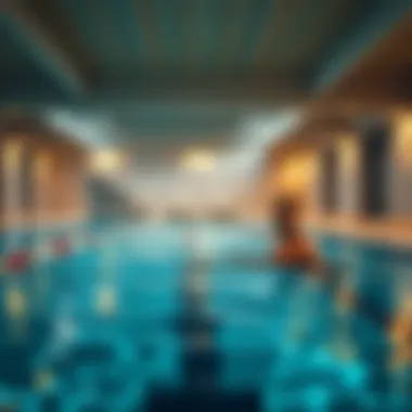 A serene swimming pool, illustrating a peaceful environment conducive to regular swimming routines.