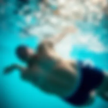 An underwater view of a swimmer in motion, emphasizing the core engagement during swimming.