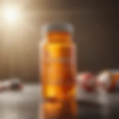 Vitamin D pill bottle with sunlight in the background