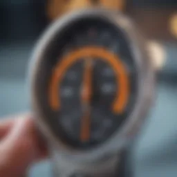 A thermometer showing low temperatures