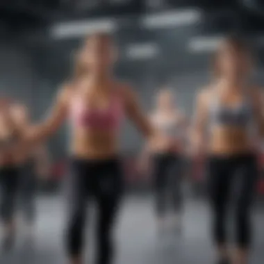 Dynamic Fitness Class for All Levels Diverse group participating in a dynamic fitness class