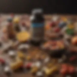 A vibrant assortment of vitamins and supplements arranged artistically