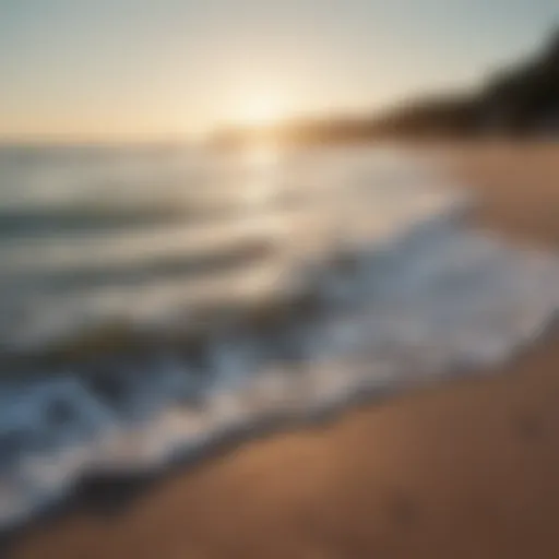 A serene beach scene with saltwater waves