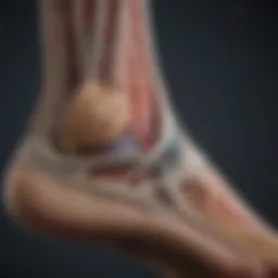 Anatomical diagram showing nerve pathways in the foot