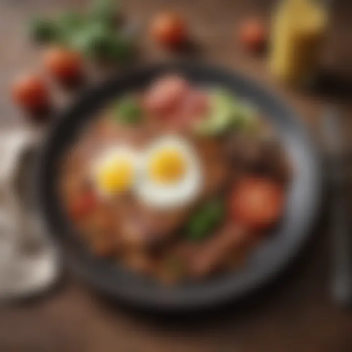 A balanced plate showcasing a low fat meal.