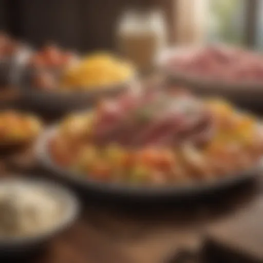 A colorful assortment of high protein foods.