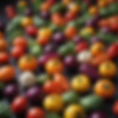 Colorful Veggies for Smart Snacking Assorted colorful veggies arranged creatively for snacking