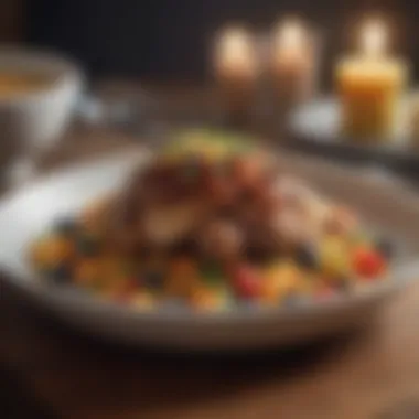 Beautifully Plated Low-Carb Recipe A beautifully plated dish showcasing a low-carb recipe