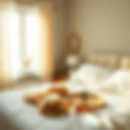 A peaceful bedroom environment promoting restful sleep.