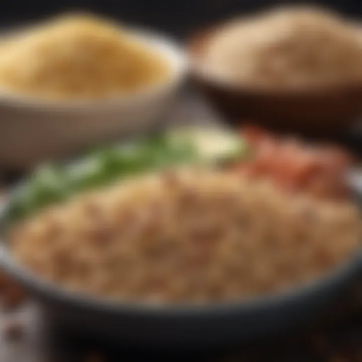 Close-up of a keto meal showcasing grains