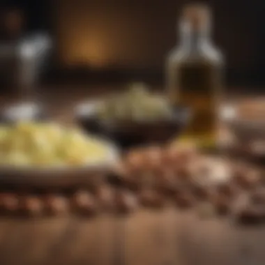 Healthy Fats for Keto A variety of healthy fats like olive oil, nuts, and butter presented elegantly