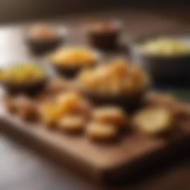Keto Snack Options An inviting display of keto-friendly snacks like cheese and pork rinds