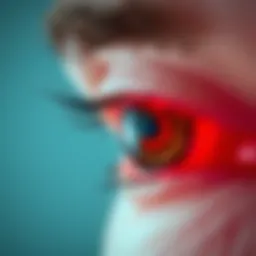 Close-up of an eye illustrating redness