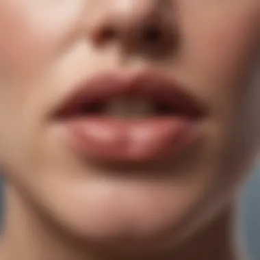 Illustration of common allergens causing lip redness