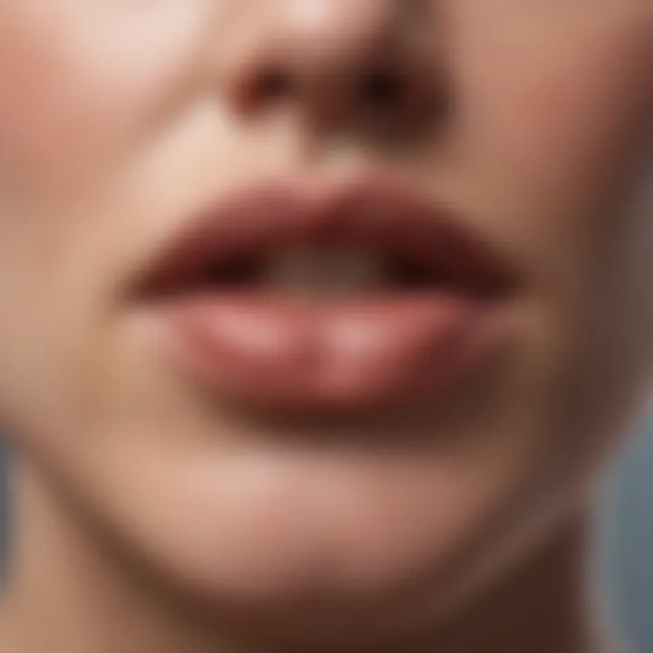 Illustration of common allergens causing lip redness
