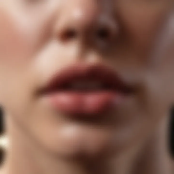 Visual representation of treatment options for lip redness