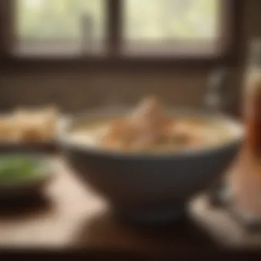 Nourishing Chicken Soup for Comfort A bowl of nourishing chicken soup known for its comforting effects