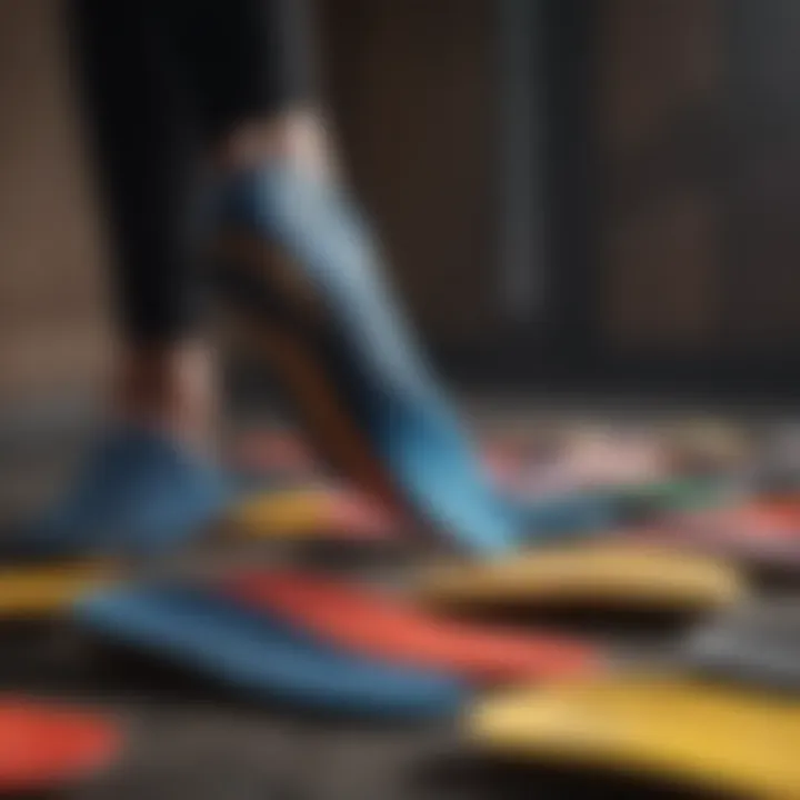 Different types of shoe insoles displayed