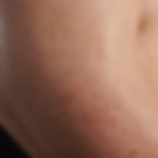 Close-up view of dry skin patches