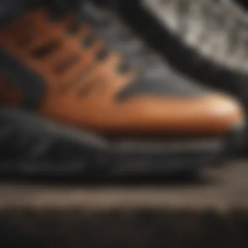 Close-up of stability gym shoe design highlighting structural features