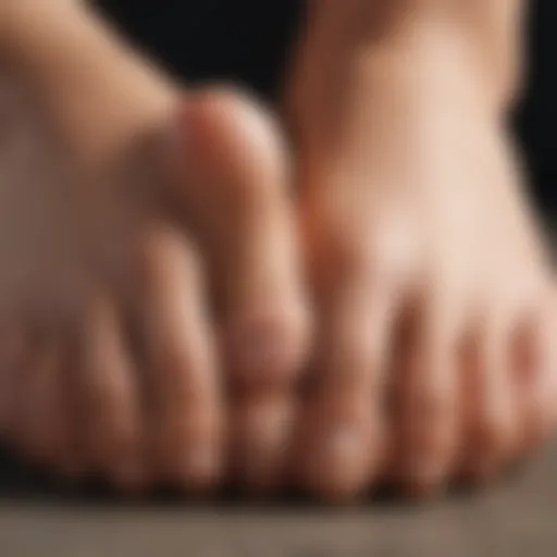 Illustration depicting swollen toes with inflammation