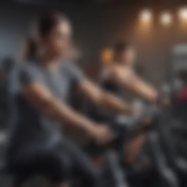 Inclusive Fitness: Accessibility for All Diverse individuals using exercise bikes with large seats.