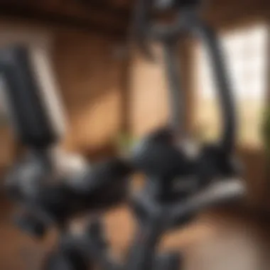 Close-up of a large, comfortable seat on an exercise bike.