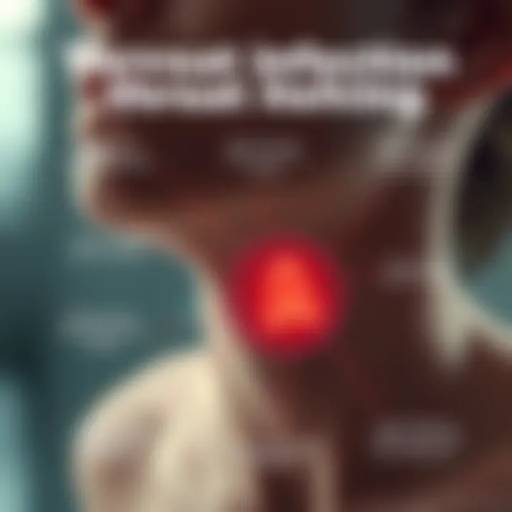 Visual representation of throat infection symptoms