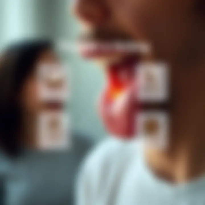 Diagram illustrating lifestyle factors impacting throat itching