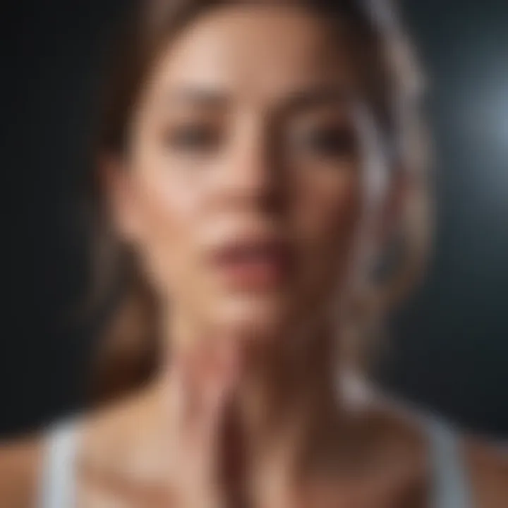 A close-up of a person practicing deep breathing techniques, highlighting the importance of breath in yoga.