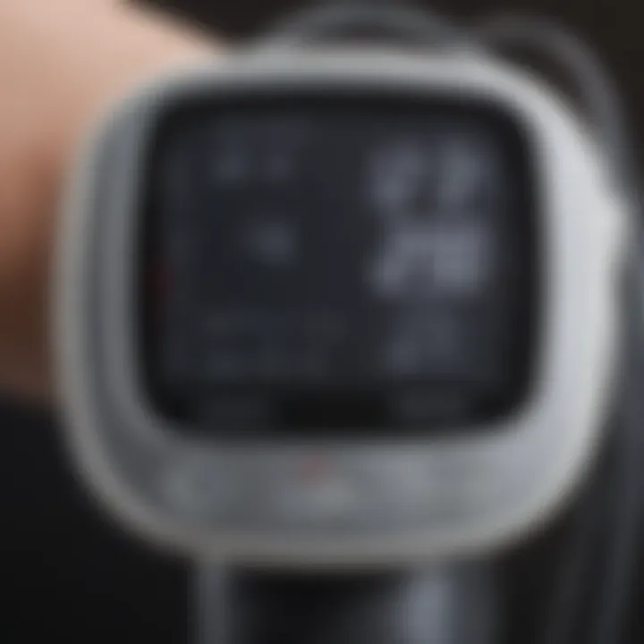 Detailed view of a digital blood pressure machine