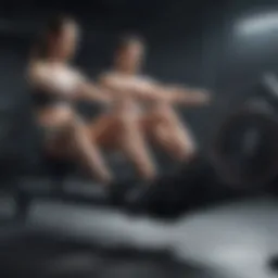 Illustration of rowing machine biomechanics