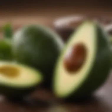 Avocado cut open showcasing its creamy texture