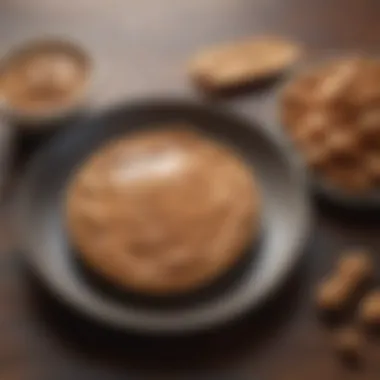 Peanut butter paired with keto-friendly foods on a plate