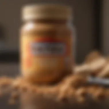 Measuring portions of peanut butter for dietary balance