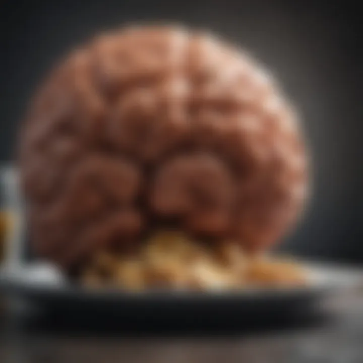 Brain illustration depicting psychological impact of dieting