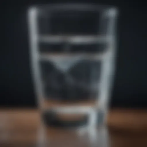 Close-up view of a glass of clear water